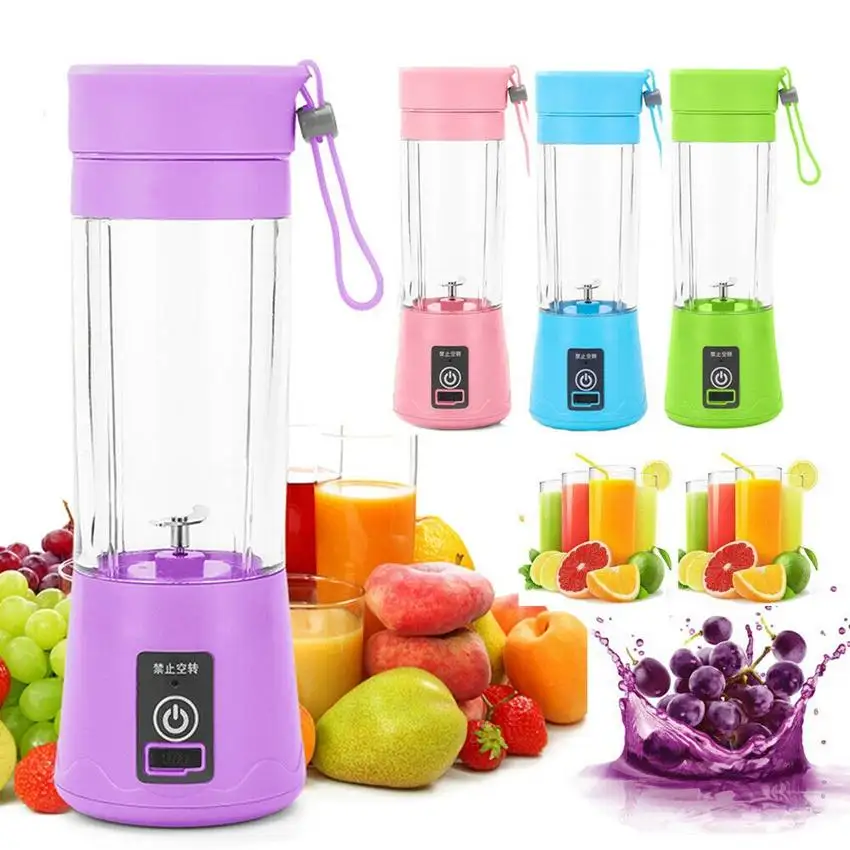 Hogar inteligente Rosa portátil pequeño USB Mini exprimidor de frutas eléctrico botella de agua mezclador en venta al por mayor