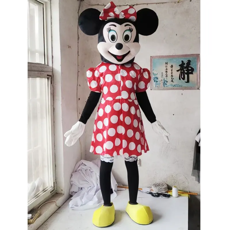 Qiman Custom Adulto Tamanho Mascote Personalizado Mickey Minnie Personagem Plush Cartoon Mascote Traje Para Venda