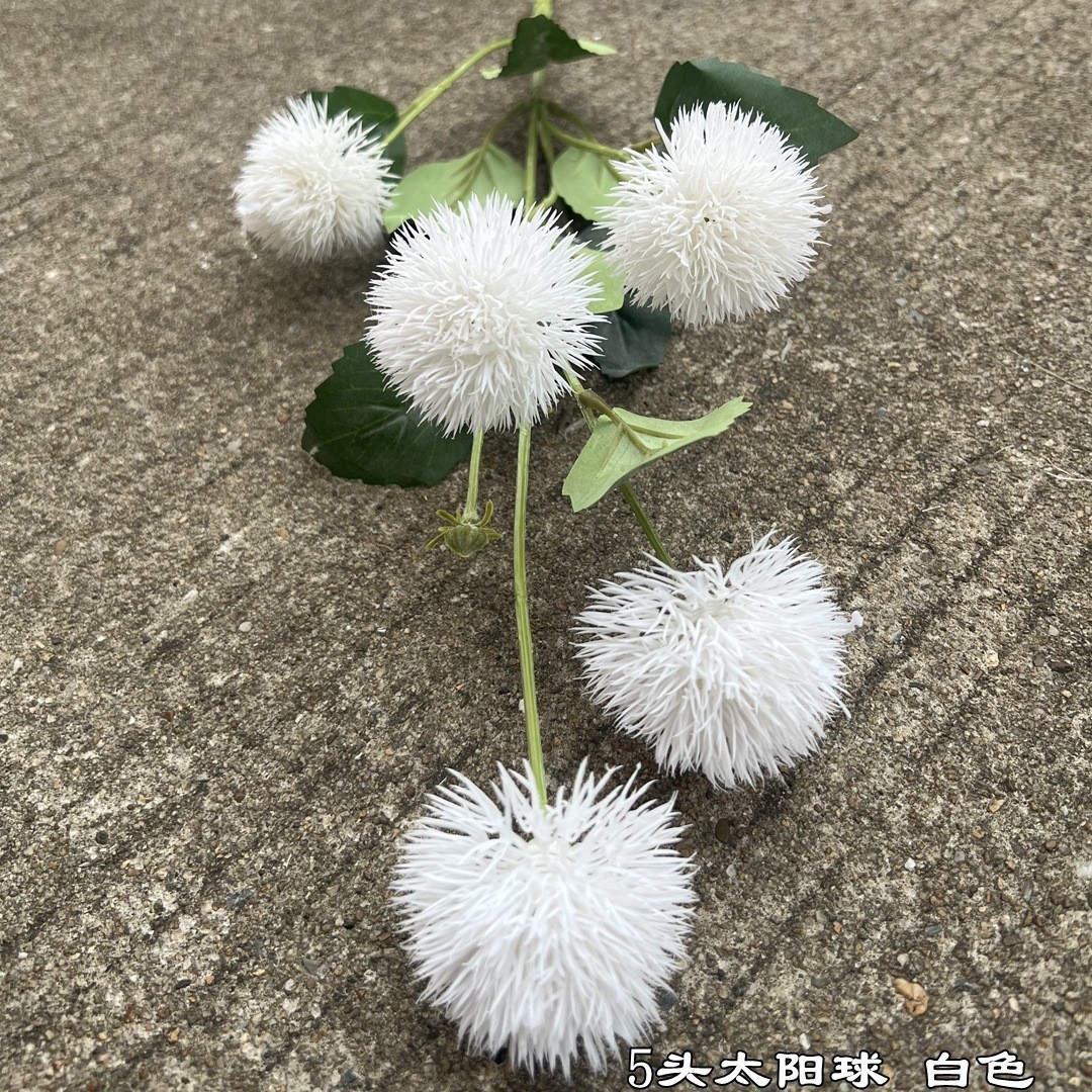 Boule solaire 5 têtes blanche