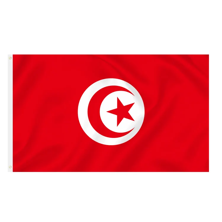 In store Cheap Screen Printed Tunisia National Flag