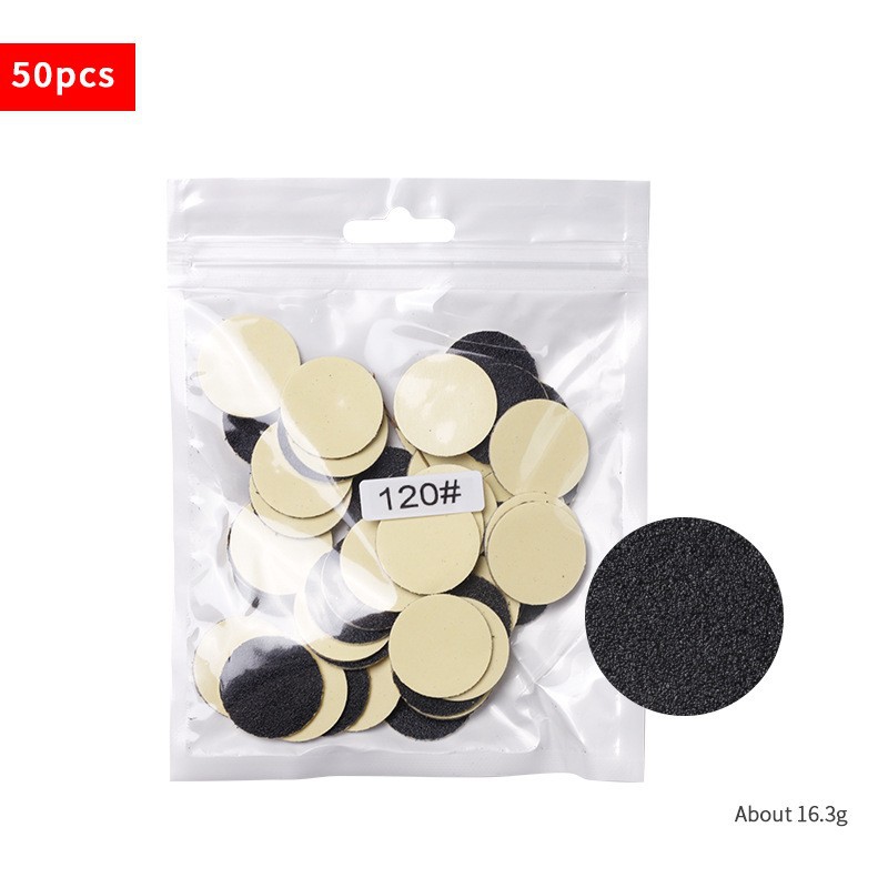 120#Discos de lijado negros de 25 mm, 50 unidades/paquete