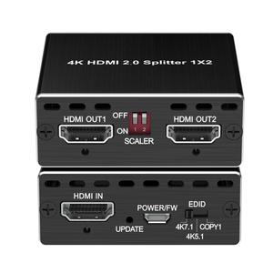4K 1x2 HDMI 2.0 Splitter Scaler 4K@60 <strong>4</strong>:<strong>4</strong>:<strong>4</strong> 8bit HDR Scaler <strong>Output</strong> hdmi Splitter 4K <strong>1</strong> <strong>Input</strong> 2 <strong>Output</strong> - Product Image 3