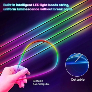 ไฟบรรยากาศอัตโนมัติคู่มืออะคริลิค All In 1 LED Strip โคมไฟตกแต่งภายใน APP ควบคุม RGB รถแสงโดยรอบ - Product Image 4