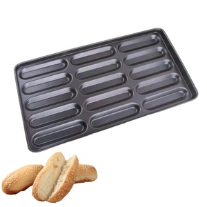 <strong>Bake</strong> Pro HB-15R Bread Production Line Hotdog Hamburger Bun Pan of Nonstick Baking Tray - Product Image 1
