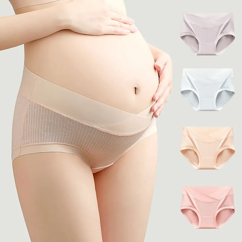 Cuecas para mulheres grávidas comfort modal tamanho grande L XL XXL 100% algodão virilha cintura baixa calcinha para grávidas