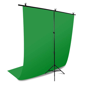 T-צורת נייד 5x6.5ft ירוק מסך בד צילום סטודיו רקע Stand ערכת צילום וידאו מוסלין עבור <span class=keywords><strong>Chroma</strong></span> מפתח