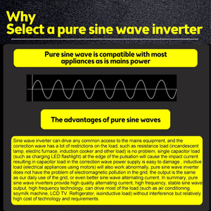 2200W Pure Sine Wave <strong>Inverter</strong> DC 12V/24V/48V to AC 110V/220V 50/60HZ with LED Display Home Transformer Solar Inversor - Product Image 6