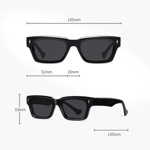 Sunray biểu tượng tùy chỉnh dày Acetate khung đen phân cực UV400 kính mặt trời cổ điển vuông chất lượng cao Kính mát cho phụ nữ người đàn ông - Product Image 3