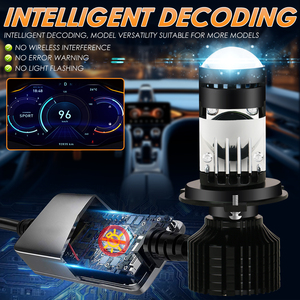 Sunshiny 1.<strong>5</strong>'<strong>LED</strong> Y10MAX H4 <strong>LED</strong> Mini Projector Lens 80W 16000LM <strong>LED</strong> Headlight Projector Bulb Mini Bi <strong>LED</strong> Lens Bulb for Auto H4 H7