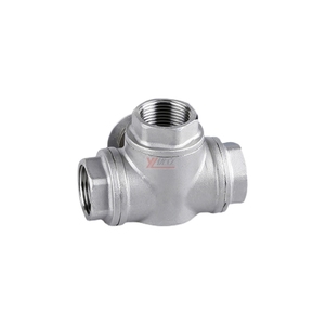 不锈钢NPT BSP 1.6mpa带柄锁不锈钢304 316 t口手动2英寸三通螺纹球阀 - Product Image 6