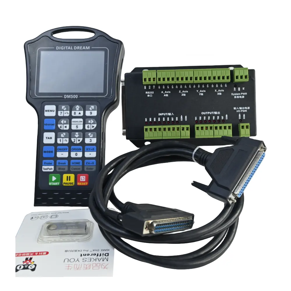 Цифровой мечта числового программного управления Комплект DM500 4 оси ЧПУ ручной контроллер код G CAD/CAM поддержка USB флэш-диск по дереву фрезерный станок с ЧПУ