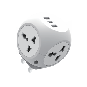 Convertidor de enchufe universal para Reino Unido Adaptador de enchufe de pared con 3 puertos USB Extensión de adaptador de toma de corriente - Product Image 1