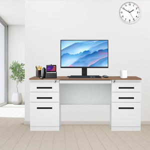 Stahl Computer tisch Metall Büro tisch Home Study Desk mit Schubladen schrank - Product Image 3