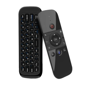 ミニM8ワイヤレス2.4G充電式RFリモコンAndroid TVボックスプラスチックキーボード固定コードと音声機能付き - Product Image 1