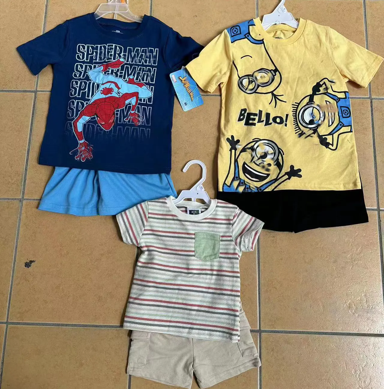 Nagelneu Großhandel Bekleidung Lager kinder Jungenkleidung Pyjama-Sets Baby-Bekleidung Terno-Set Heimkleidung