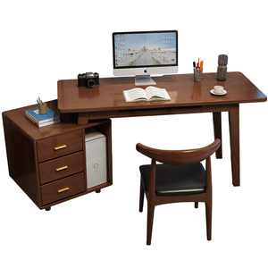 Escritorio de madera maciza para ordenador con bandeja para teclado y almacenamiento de CPU | Mesa de escritura para oficina en casa con gabinete, instalación gratuita incluida - Product Image 5