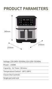 5 L macchina commerciale aria forno friggitrice digitale elettrico digitale forno ristorante friggitrice ad aria - Product Image 6