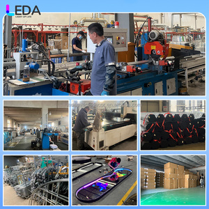 LEDA fabrika özel parti dekor serin geometri kemer RGB ışık LED tünel düğün koridor kemer zemin standı - Product Image 5