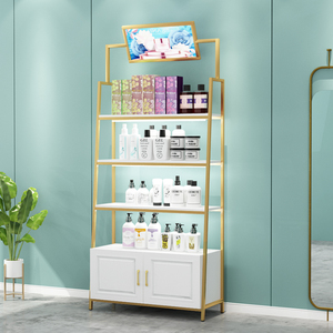 Tùy Chỉnh Sang Trọng <span class=keywords><strong>Loreal</strong></span> Hiện Đại Tầng Thường Vụ Bán Lẻ Trang Điểm Hiển Thị Tủ <span class=keywords><strong>Rack</strong></span> Vàng Mỹ Phẩm Hiển Thị Đứng Cho Mỹ Phẩm Cửa Hàng - Product Image 3