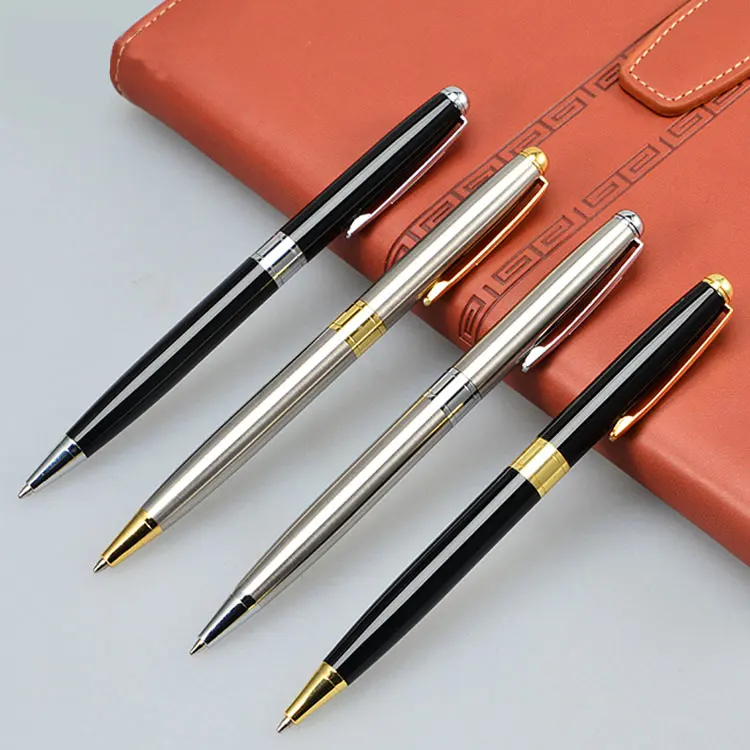 Üretici toptan Metal kalem ucuz kalite lüks tükenmez kalem özelleştirilmiş tükenmez kalem gümüş altın