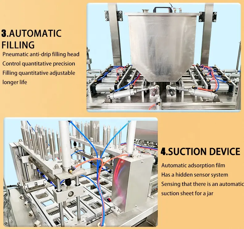 Automatische Watervul-En Sluitmachine 8000 Beker Yoghurt Vul-En Cupping-Machine