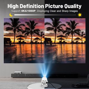 4K HY300 pro HY320 Mini projektör taşınabilir Android video projektör proyector 4k Wifi ayna ekran Mini taşınabilir projektör - Product Image 4