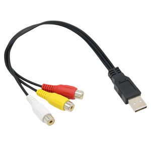 Ventas al por mayor personalizado 0,2/1,5 m USB 2,0 macho a 3 RCA hembra Adaptador convertidor de Audio Video AV Splitter Cable para TV PC televisión - Product Image 2