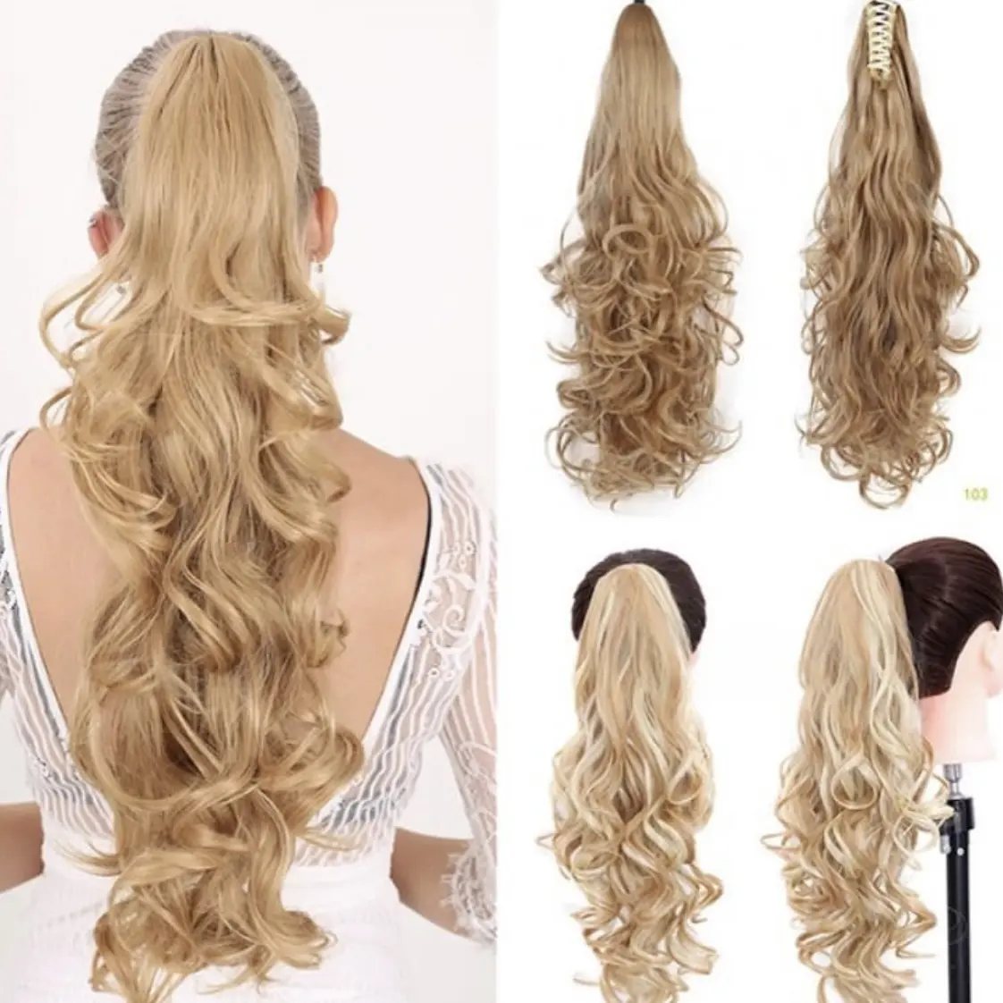 Garra Na Moda Bendable Ponytail Extensão Do Cabelo Longo Para O Cabelo Curto