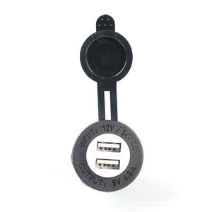 White USB Frame 12-24V <strong>Input</strong> 5V2.4+2.4A <strong>Output</strong> Dual <strong>Port</strong> USB Socket With Blue LED for Car RV Marines - Product Image 5