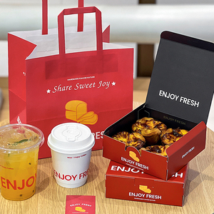 <strong>2</strong>-piece4-piece Portuguese egg tart boxes for bakeries one-time packaging boxes with Windows - Product Image 6