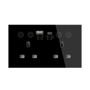 YUESHAPE Tuya Smart ZigBee Power Statistical Socket 20A con USB Tipo C Panel de vidrio Multifuncional Doble WiFi Smart Socket - Product Image 1