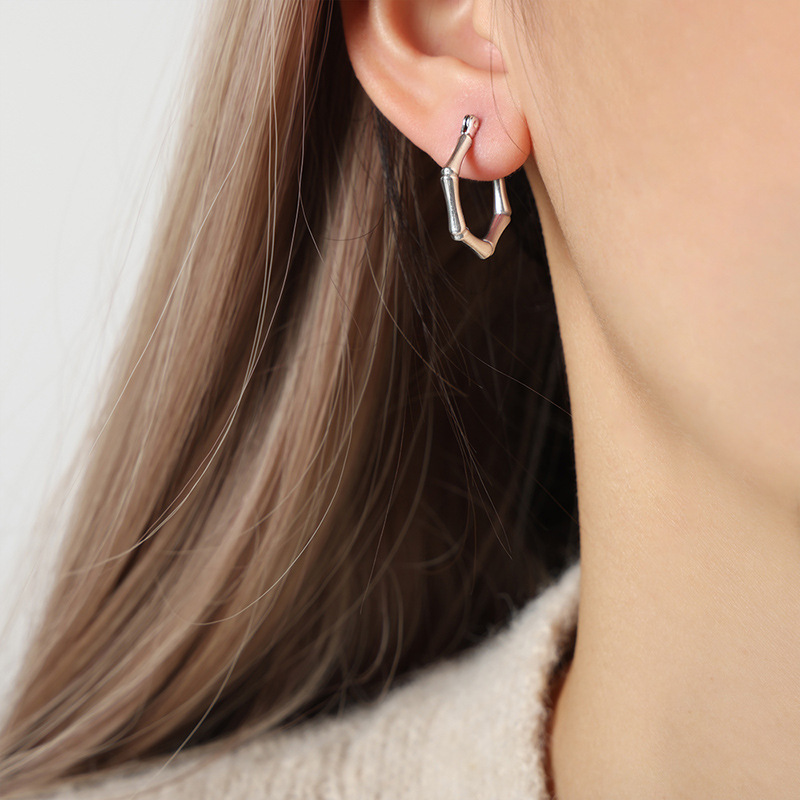 F111- Pendientes color acero