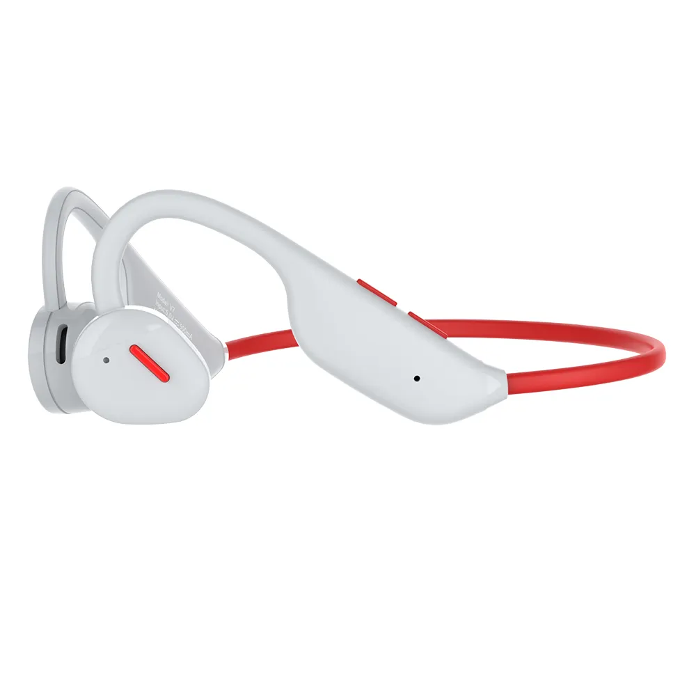 Headphone Konduksi Tulang Berkualitas Tinggi dengan Bingkai Titanium Aloi, Earphone Tahan Air IPX6 untuk Olahraga Luar Ruangan