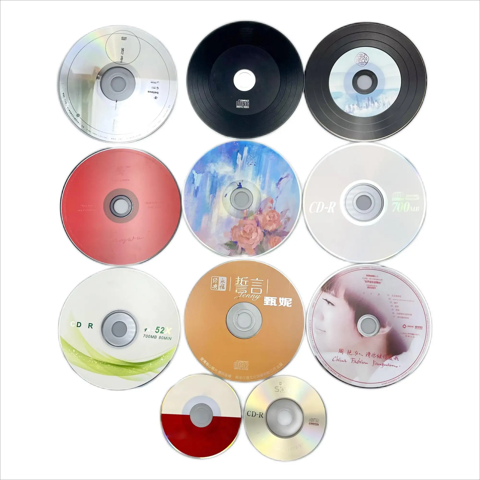 Custom audio and colour printed on CDs face no sleeves solution CD DVD Album printing compact disc