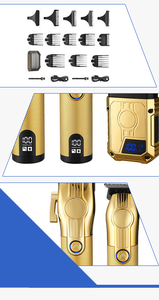 Chuyên Nghiệp Không Dây 3-Trong-1 Của Người Đàn Ông Chải Chuốt Thiết Lập Vàng LCD Hiển Thị Qua Đó Lá Máy Cạo Râu Tông Đơ Yên Tĩnh Hoạt Động USB - Product Image 4