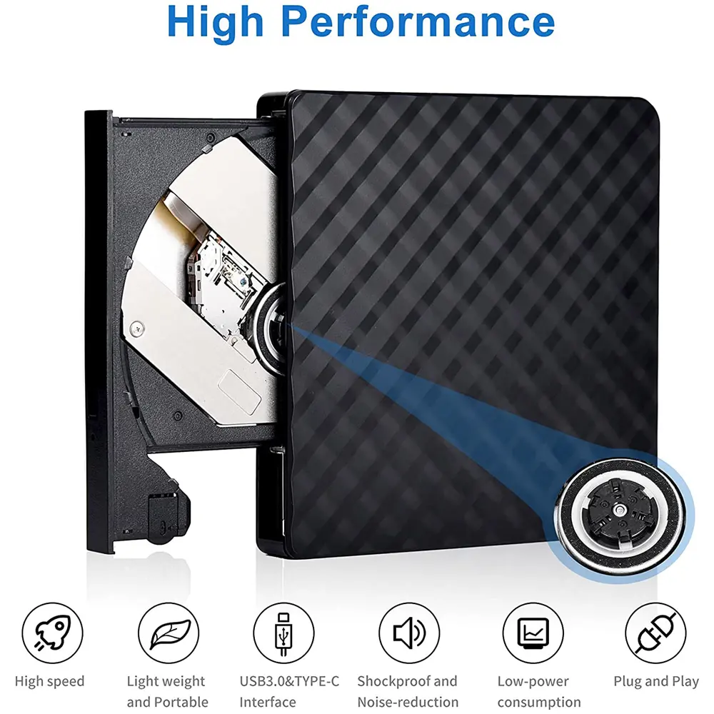 Miglior prezzo ultra-sottile portatile USB3.0 unità ottica esterna DVD masterizzatore lettore DVD RW CD read-write ottico computer