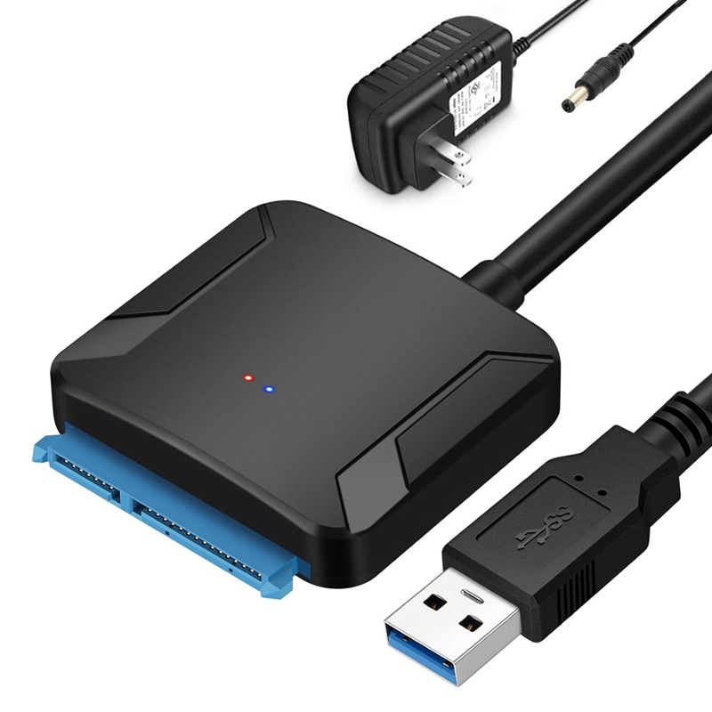 Black Sata Cable+ DC Power Supply(US/EU Support)