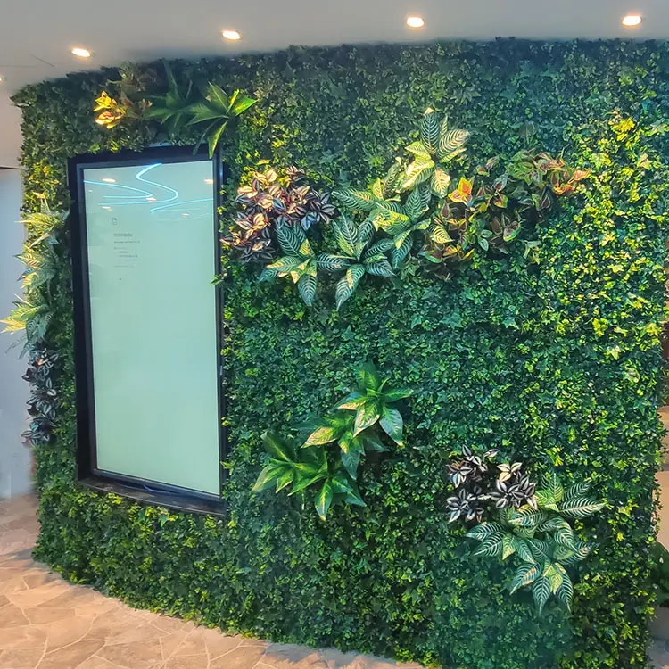 Wholesale Vertical Garden Decoration Plastic Boxwood Hedge Panel Greenery Bushes Artificial Wall Hanging Grass Mat Green Plant