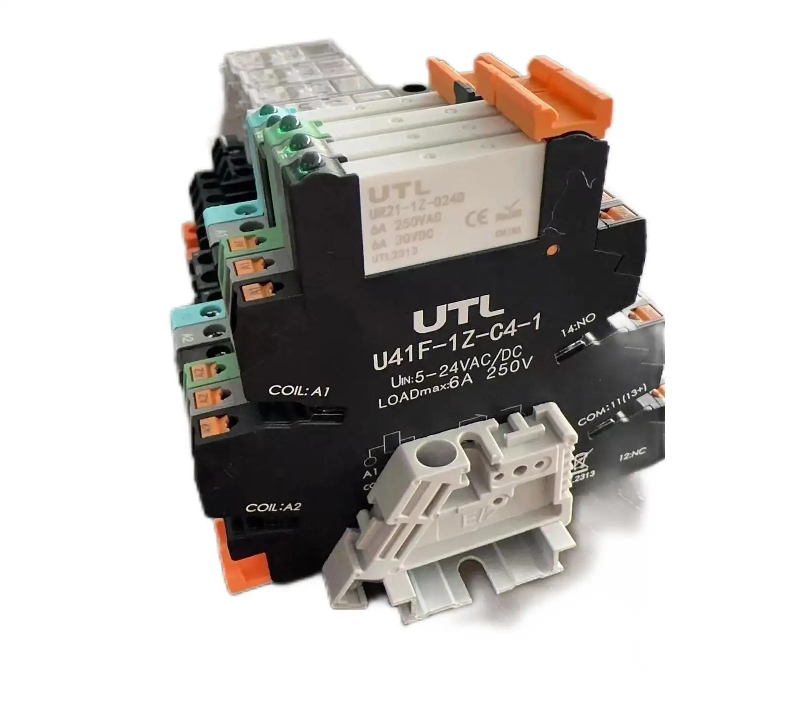 Electrical wire connector IP 67 waterproof UR21 6mm Slim type din rail mounted Ultra thin Relay