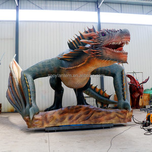 Ngoài trời công viên chủ đề sở thú hấp dẫn cơ khí khổng lồ hoạt hình rồng thở ra sương mù từ miệng - Product Image 4