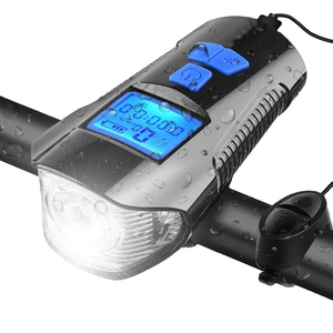 4 Mode Light Lamp with Bike <strong>Computer</strong> 6 Mode Horn Flashlight Cycle Bike Speedometer Led Front Lights Cycling Headlight - Product Image 1