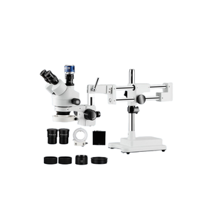 三目Simul聚焦立体显微镜双吊杆支架臂显微镜，带高清CCD相机 - Product Image 1