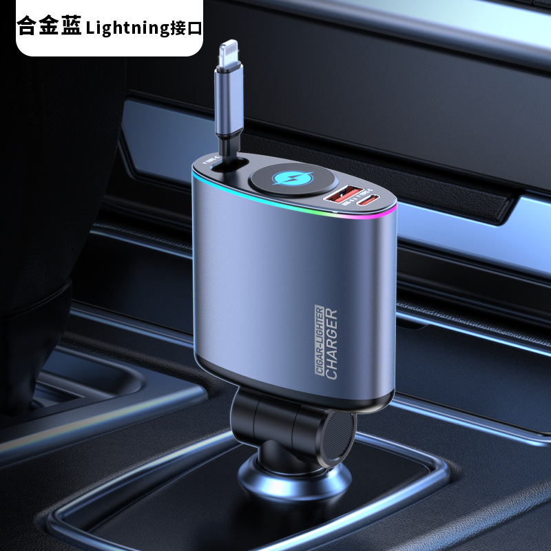 66W Car Charger Apple Port Data Cable