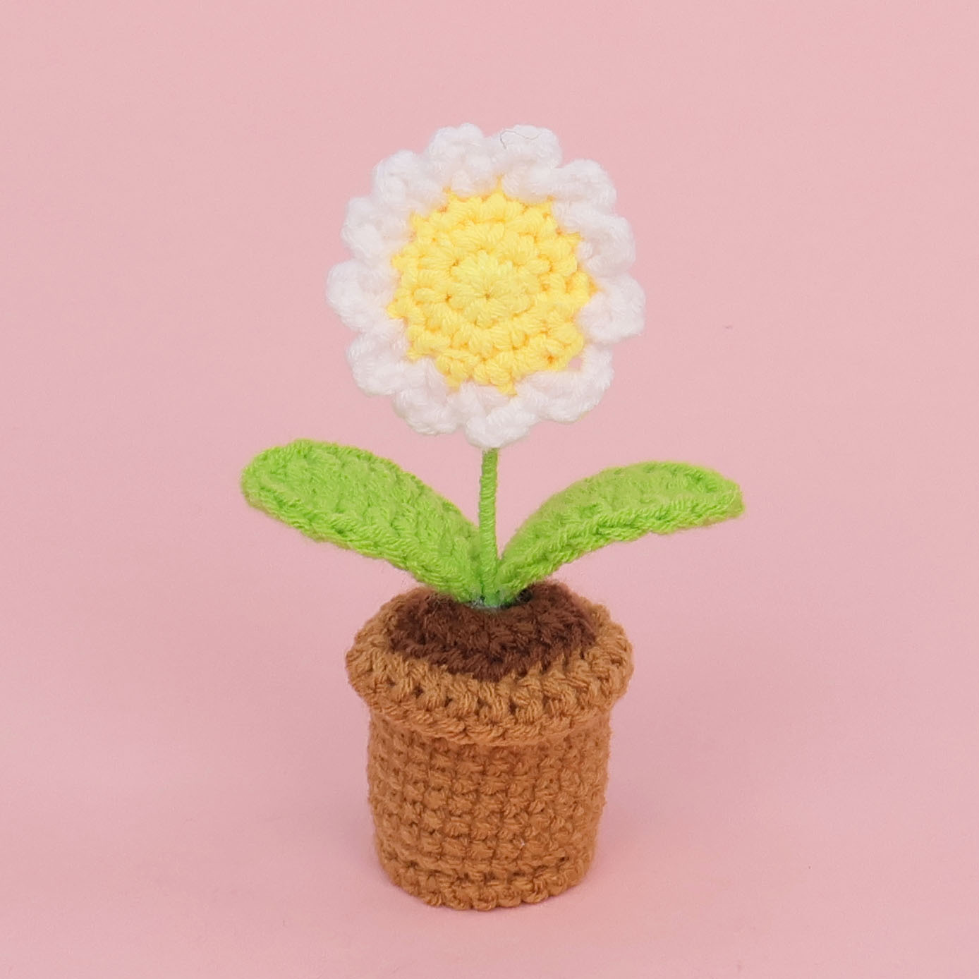 Bassin en laine super mini, motif marguerite blanche.