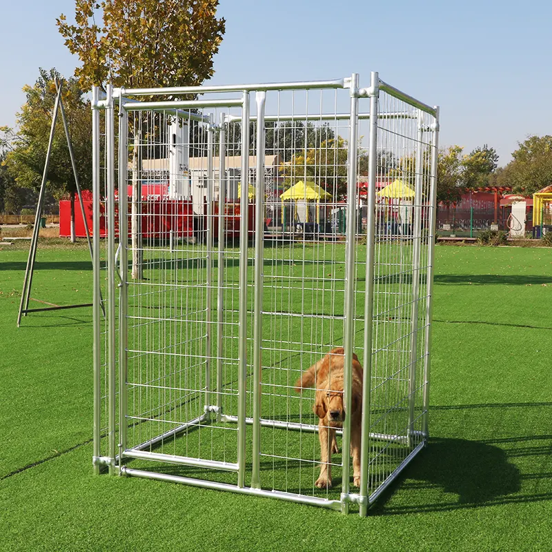 Оптовая продажа, большая оцинкованная уличная собачья будка/металлическая клетка для бега собак/манеж для домашних животных для заводской продажи