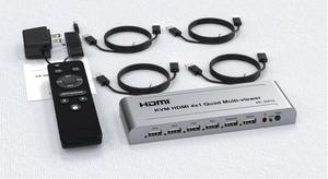 适用于4 Pc的Sofly Kvm Hdmi 4X1多观众交换机4k无缝四路多观众视频切割分段交换机
