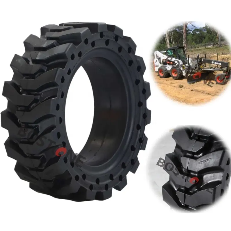 10-16,5 12-16,5 Carretilla 14-17. 5 Maquinaria de construcción Skid Steer Loader Neumático sólido con anillo de acero 31x10-16 33x12-20