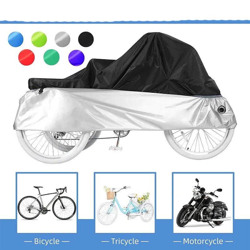 90,6 "L für draußen Dreirad-Abdeckung wasserdicht und winddicht, mit Schließlöchern, geeignet für 2 Fahrradabdeckungen
