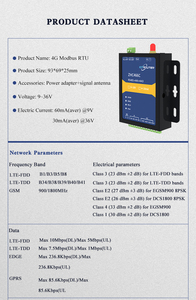 Puerta de enlace inalámbrica 4G IoT con MODBUS RTU TCP MQTT AI 4-20mA 0 ~ 10V Módulos de RF inalámbricos de adquisición de datos Rs485 a puerta de enlace 4G - Product Image 6