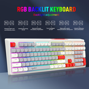 Múltiples funciones multifunción 108 teclas V300 Gaming USB Teclado de membrana con cable LED retroiluminado ABS Keycaps Teclado mecánico - Product Image 4